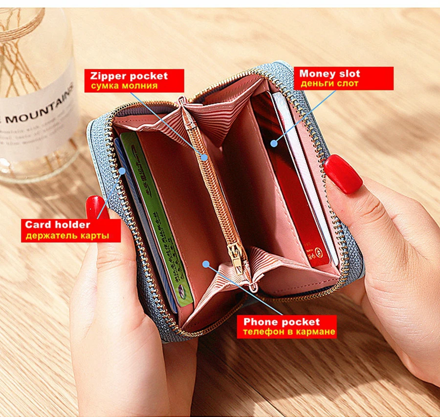 Милый маленький кожаный кошелек с кошкой для женщин роскошный бренд Мини женские