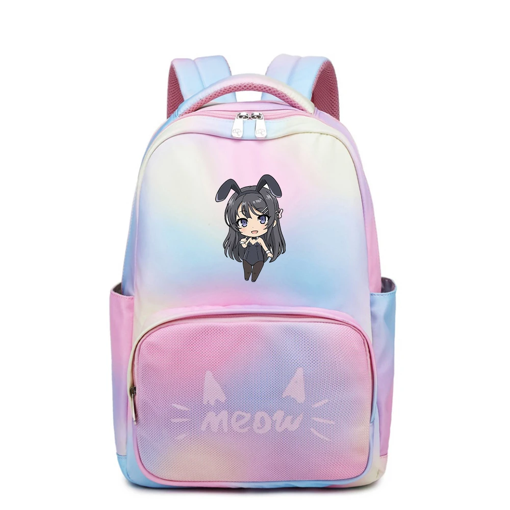 Женский рюкзак с кошкой Rascal Does Dream милый розовый школьный кроликом для девочек