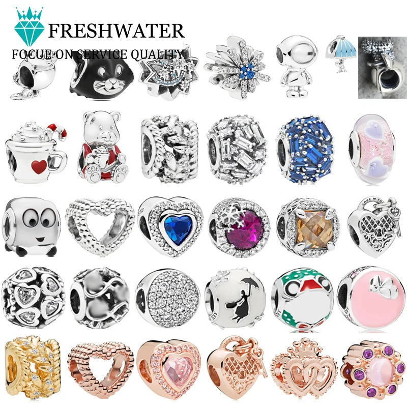 

1:1 Version 925 Sterling Silver Charm Bead with Original Carvings for Ladies Jewelry Gifts Suitable for DIY Bracelets