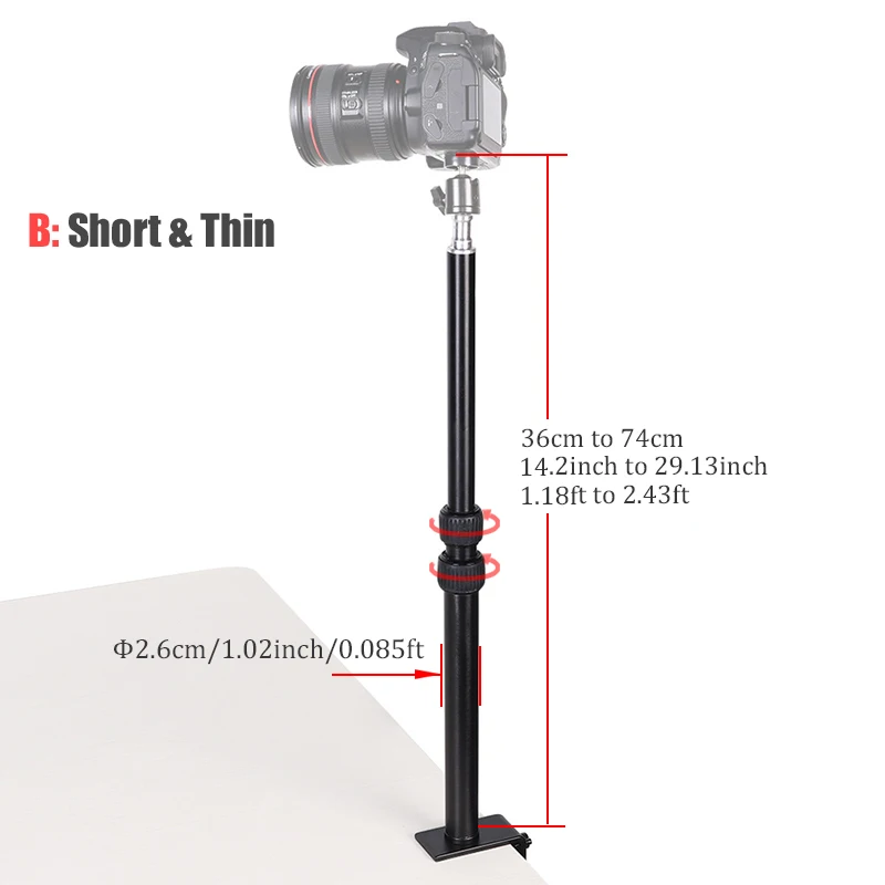 Настольное крепление BFOLLOW с зажимом настольная подставка 25 дюймов/40 дюймов для