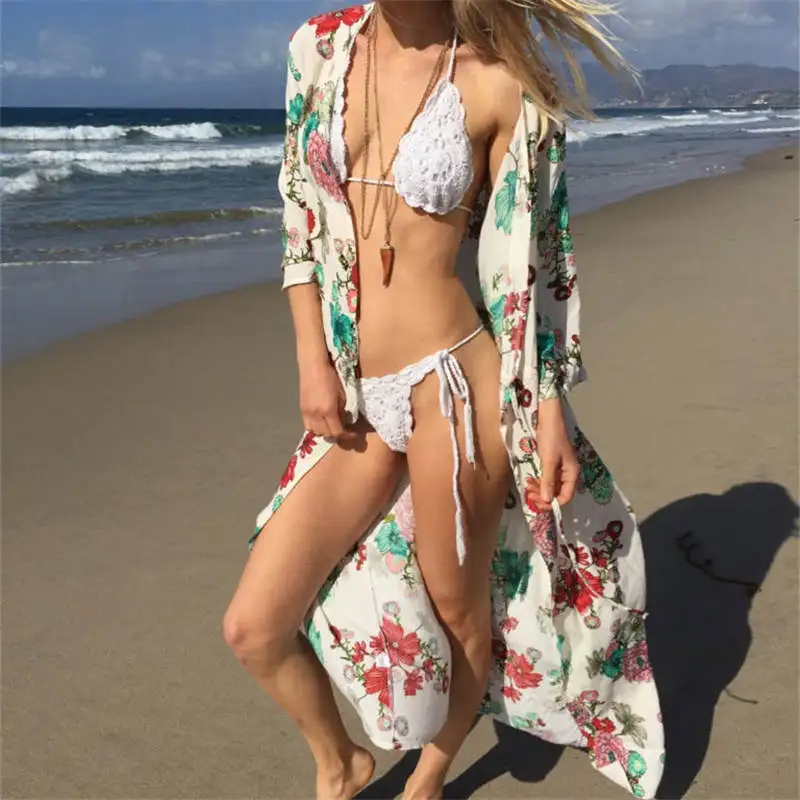 Многоцветный Пляжное платье накидки саронг-ап купальники Bobe de Plage парео пляжные туники купальный костюм Saida de Praia бикини накидка# Q546 - Цвет: Многоцветный