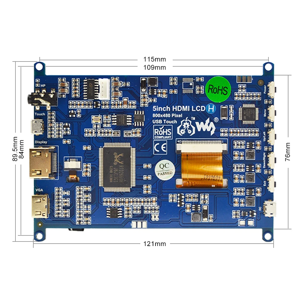 Raspberry Pi4B/3B/Jetson Nano 5 дюймовый сенсорный ЖК дисплей HDMI панель модуль 800*480 интерфейс с