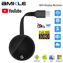 AMKLE TV Stick 5G Wifi 1080P G7S Display Receiver For Anycast TV Receiver HDMI-compatible Miracast TV Dongle For Ios Android