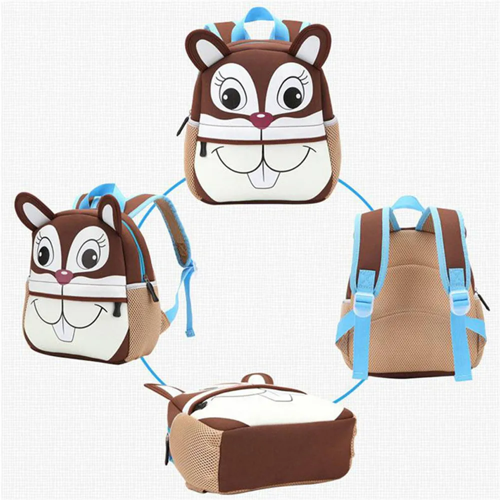 

2020 New 3D Animal Children Backpacks Brand Design Girl Boys Backpack Toddler Kids Neoprene School Bags Kindergarten Cartoon Bag