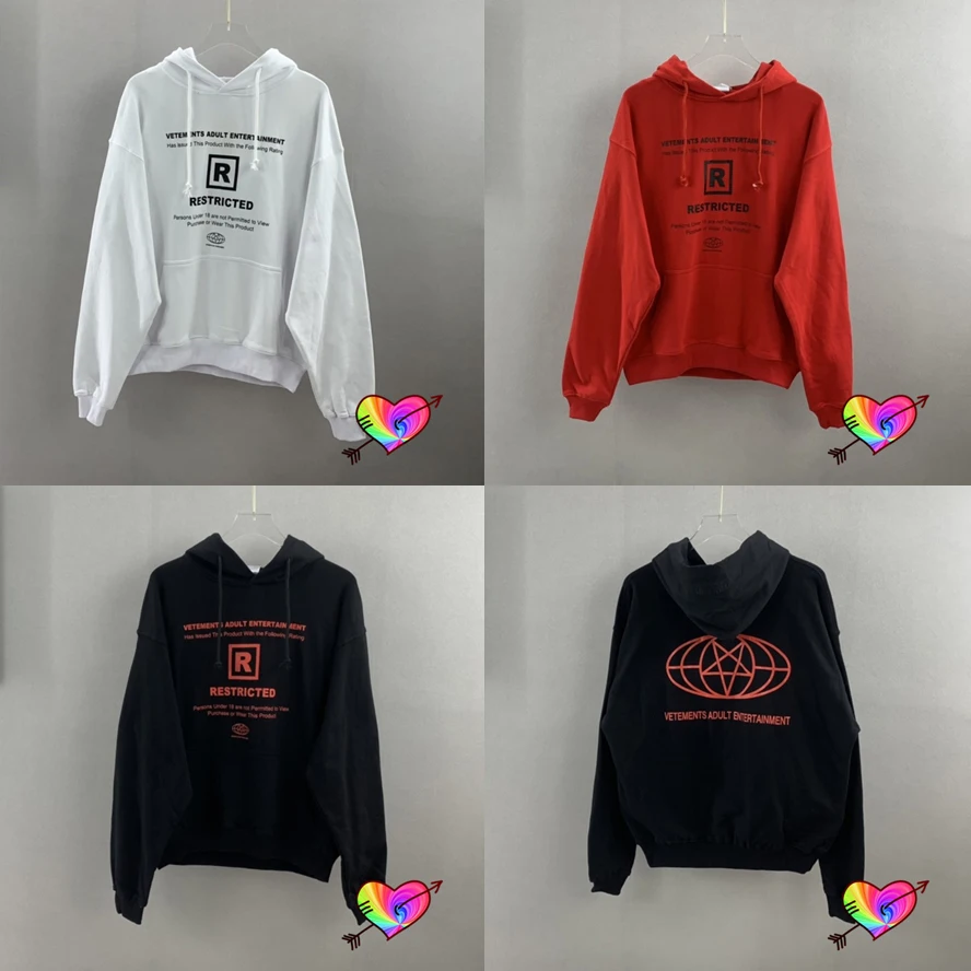 

2021 VETEMENTS Restricted Hoodie Men Women 1:1 High Quality Logo Text Print Vetements Sweatshirts Oversize VTM Pullovers