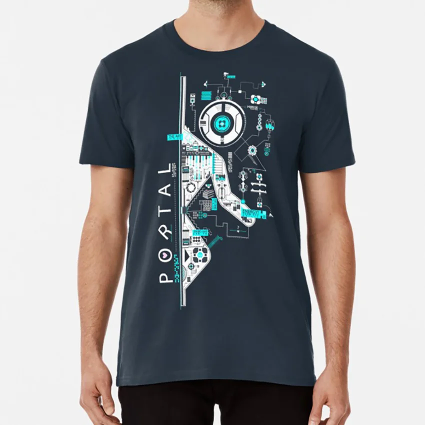Portal 2 Art T рубашка portal art video game дизайн иллюстрация Рисование краска Красивая