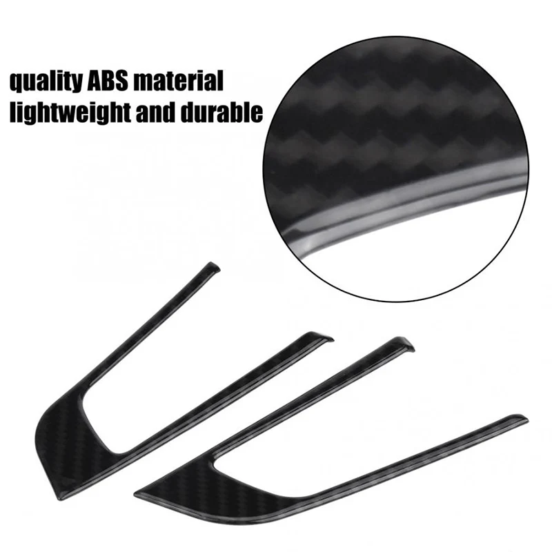 

2pcs Car Interior Steering Wheel Button Decorative Cover Trim Carbon Fiber for Alfa Romeo Stelvio 2017 -2019 Giulia 2016-2019