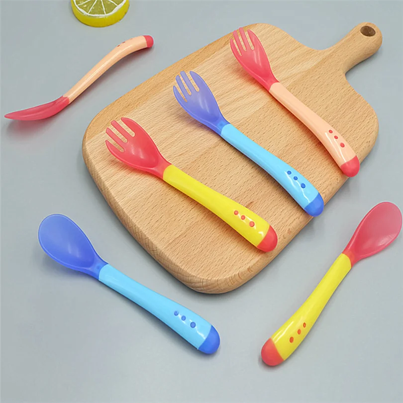 Ложка для грудничков Температура теплочувствительная новорожденного забота о кормлении Безопасность