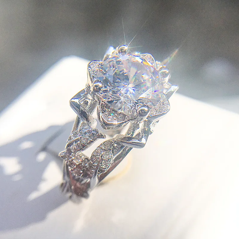 Европейский модный женский комплект колец с розой цветы листья Женское