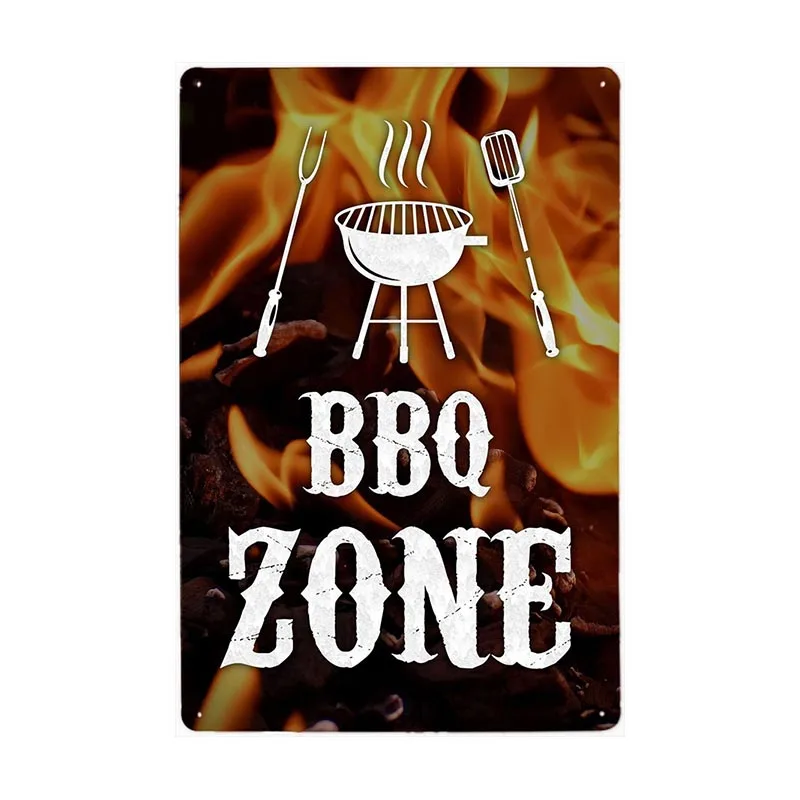 Металлический плакат для зоны барбекю 20 х30 см | Дом и сад