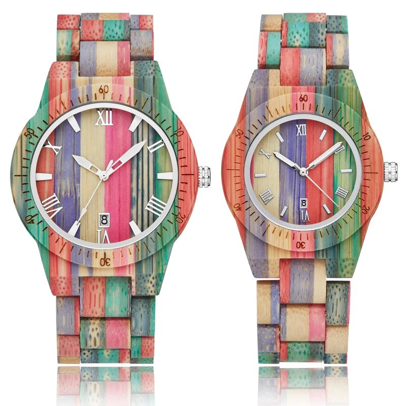 Женские и мужские кварцевые часы из бамбука деревянные для дам ручной работы с