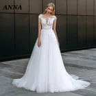 Женское свадебное платье без рукавов Anna Beauty, Пляжное Платье-трапеция в богемном стиле, платье невесты с аппликацией, 2022