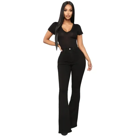 Women's Jeans High Waist Wide Leg Jeans Flared Skinny Button Trousers Denim Clothing Streetwear Vintage Harajuku Straight Pants