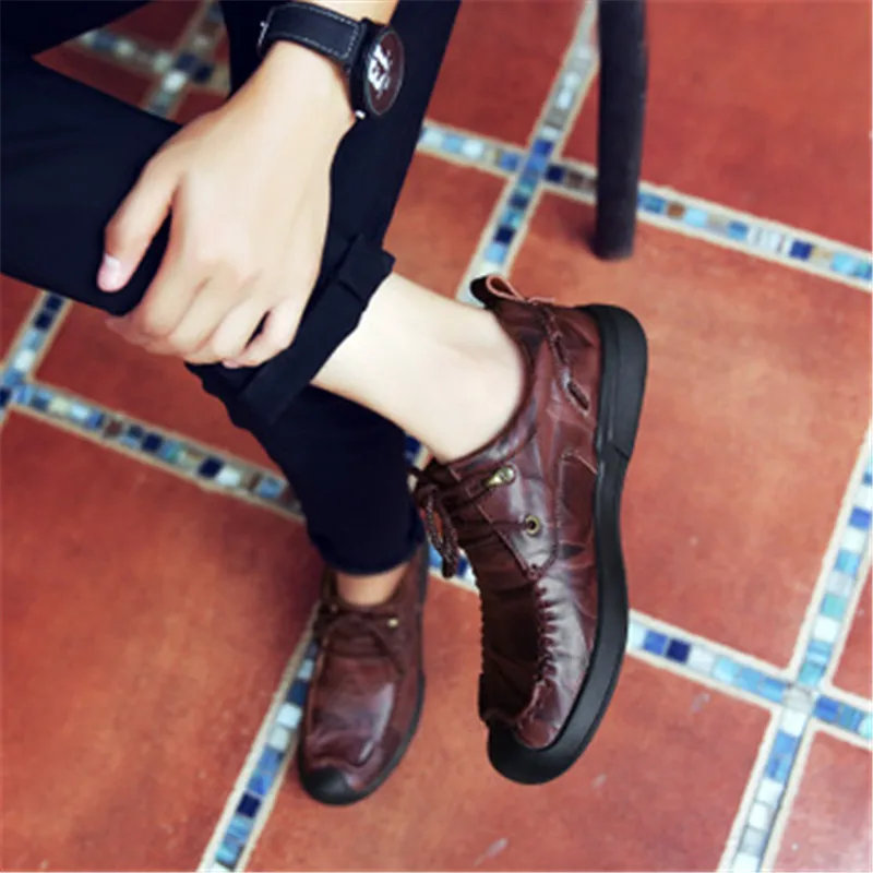 

Handmade Genuine Leather Mens Casual Oxfords Shoes Luxury Brand Men Loafers Fashion Breathable Driving Shoes Slip on Moccasins