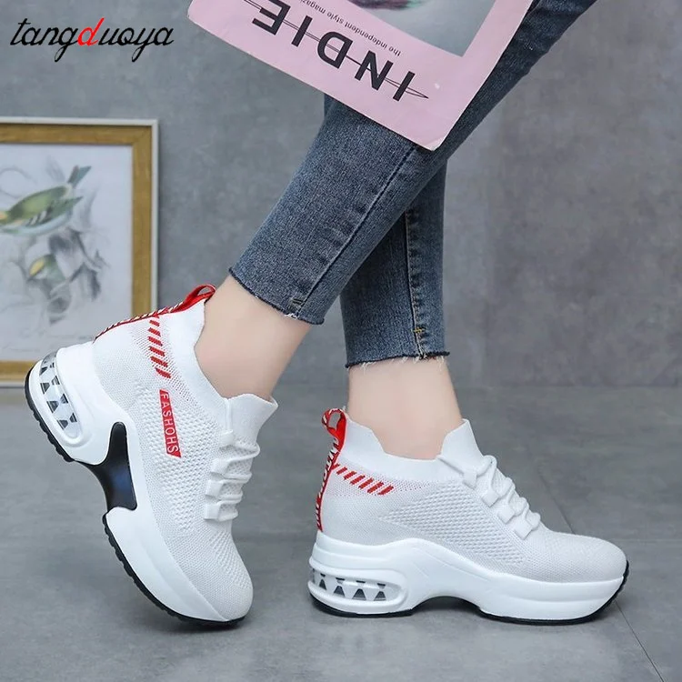 

Женские кроссовки на платформе, теннисные туфли на танкетке, 2021