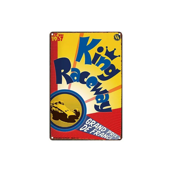 

Metal Tin Sign King Raceway Grand Prix France Decor Bar Pub Home Vintage Retro 20*30cm
