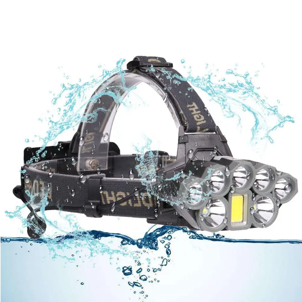 

8 LED Multi Functional Outdoor Emergency T6+COB+ Headlamp Flashlight Head Light LED Headlamp 6 Mdes Headlight