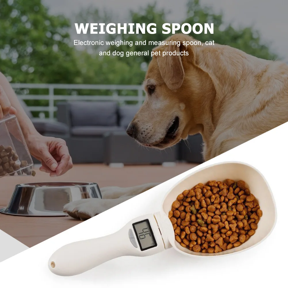 Food Weighing Spoon Electronic Dogs Cat Cereals Scale Meter Pet with Hanging Hole LCD Display Dog Feeding Bowl | Дом и сад