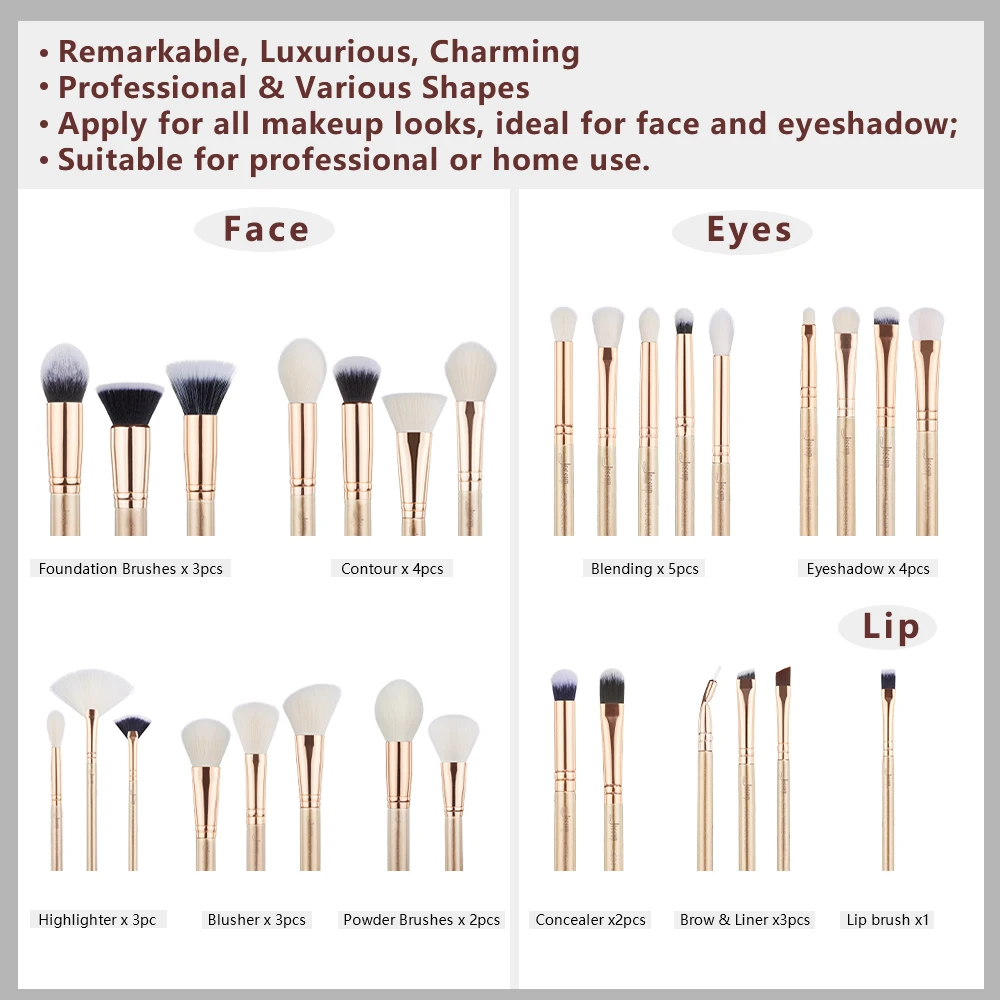 Jessup набор кистей для макияжа из сверхтонкого волокна пудра тени век консилер