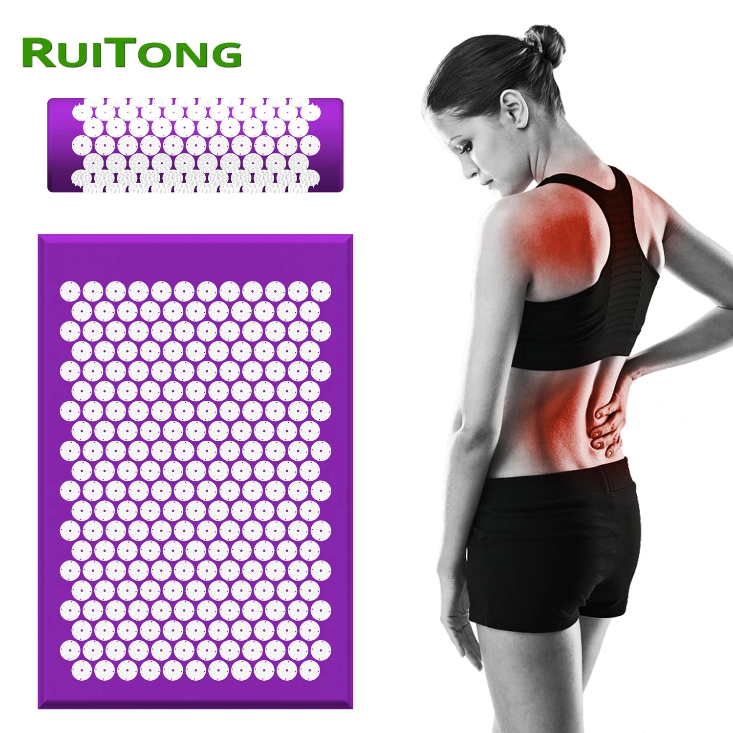 Массажный коврик и подушка для шеи спины набор массажных подушек с шипами