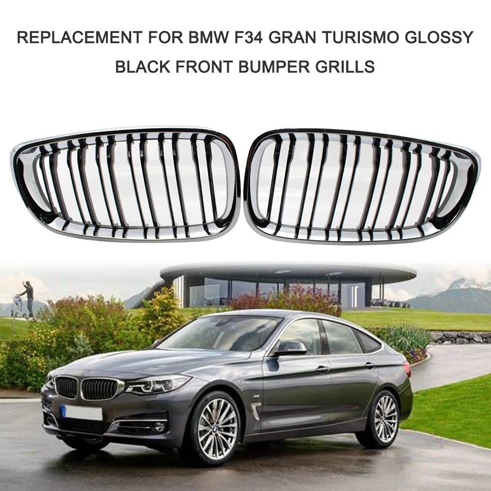 Глянцевые черные решетки для переднего бампера BMW F34 Gran туризм Стайлинг