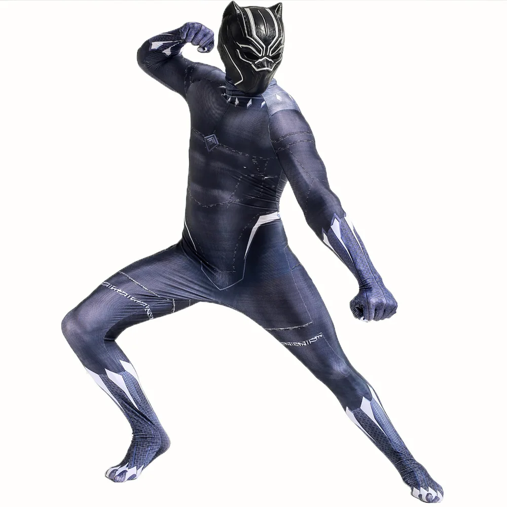 Черный костюм супергероя Косплэй 3D печати супер герой лайкра спандекс