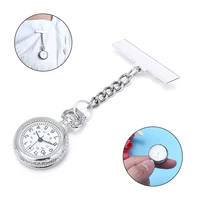 medical nurse quartz watches silver metal chain clip on pendant chain brooch fob watch for man women doctors watches clock