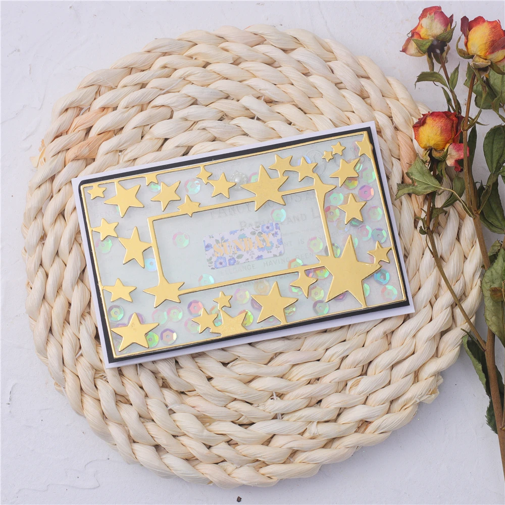 

YaMinSanNiO Stars Frame Metal Cutting Dies for DIY Card Making Scrapbooking Die Embossing Cut Stencil Craft Home Decor Template