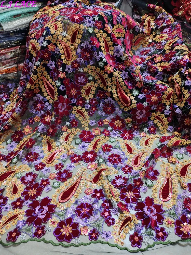 

Новейший дизайн 2020, французская кружевная вышитая ткань, блестки, сделай сам вечерние для вечернего платья, тюль, кружевная ткань, модная ба...
