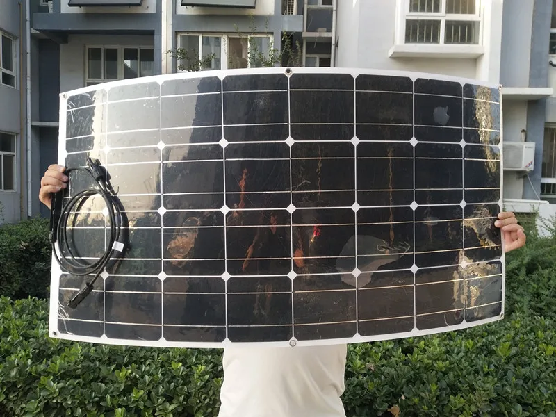 ПЭТ материал поверхности sunpower Гибкая солнечная панель 12v зарядное устройство 100w