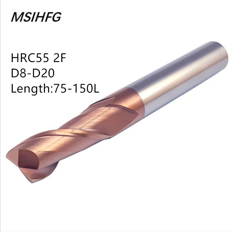 

HRC55 2 Flute Flat Milling Cutter Aluminium wood Copper Processing CNC Router Tungsten Steel Sprial Bit Carbide End Mill