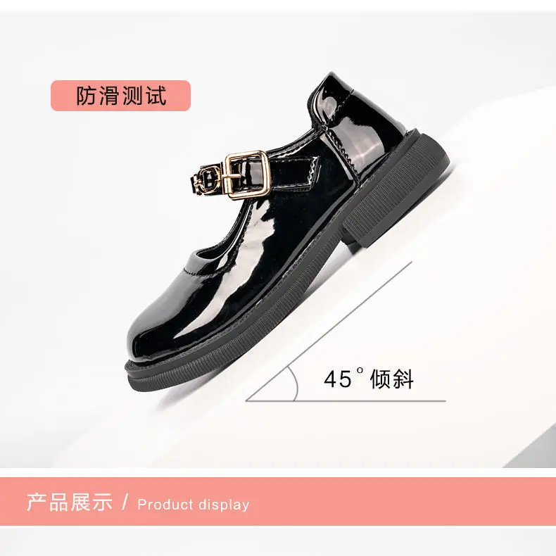 Zapatos de piel sint&eacute;tica para ni&ntilde;as, calzado de princesa coreana, zapatos universitarios de suela suave, para estudiantes, primavera y oto&ntilde;o-4