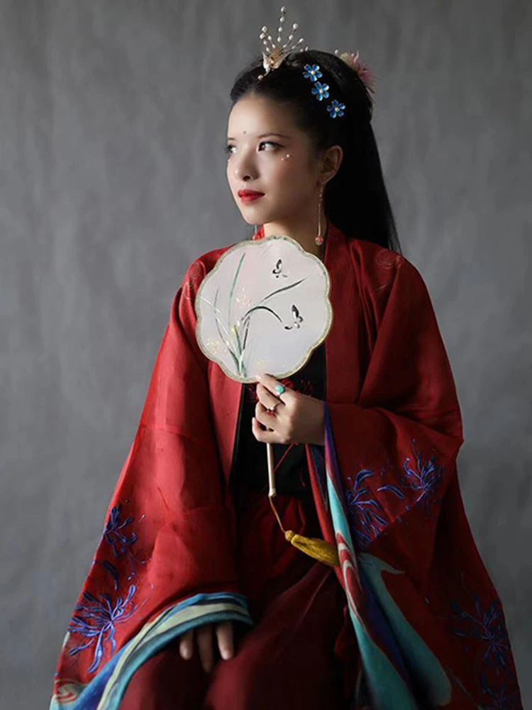 

Vintage Chinese Style Double-sided Embroidery Decor Fans Handmade Bamboo Hanfu Round Palace Hand Held Fan Dance Photo ToolsLA355