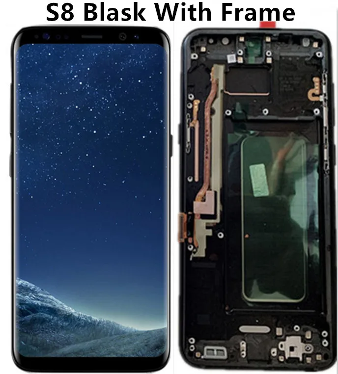 S8 Blask With Frame ЖК-дисплей для samsung Galaxy S8, ЖК-дисплей S8 plus, G950, G950F, G955fd, G955F, G955, с тенью, с сенсорным экраном, оцифровать - Цвет: S8 Blask With Frame