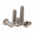 20-200 шт. M1.4-M5 никелированные болты для машины Phillips с круглой головкой, поперечные болты из углеродистой стали, длина 3-30 мм