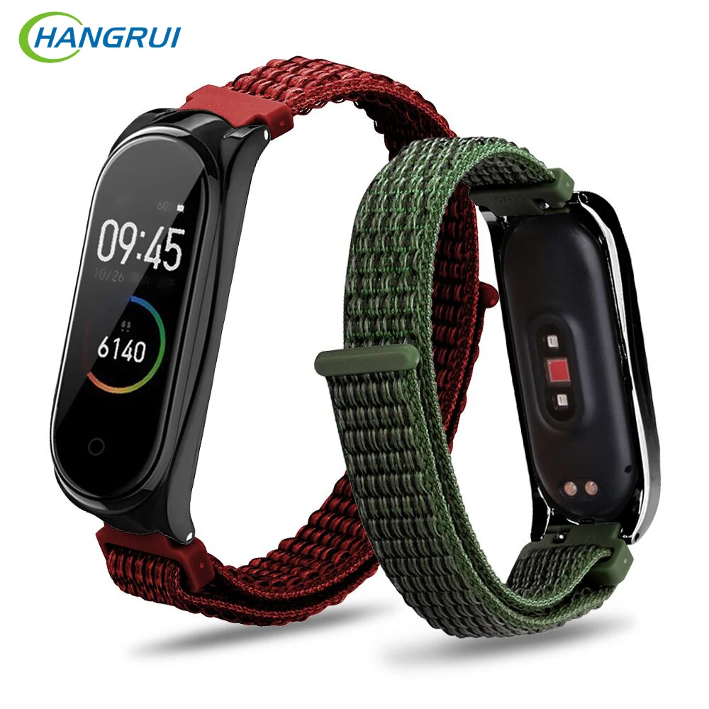 Hangrui Mi band 4 ремень холщовый нейлоновый ремешок на запястье для Xiaomi Mi Band 4 3 band 4 спортивный браслет ремешок для часов Ремешки для Mi 4