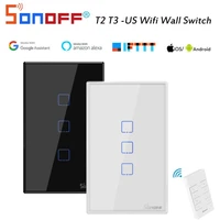 sonoff t3 t2us wifi smart switch 433mhz control light touch switch app remote voice control works with alexa google home ifttt