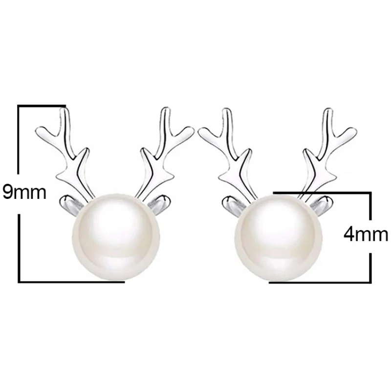 M серьги рождественские Женские Имитация Жемчуга лося серьги-гвоздики с