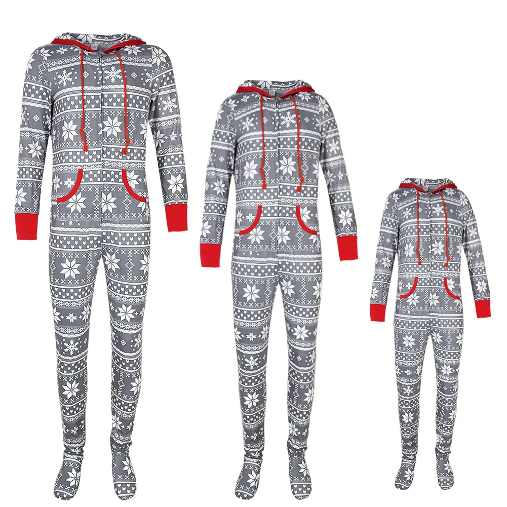 Новогодняя одежда для всей семьи Одинаковые рождественские пижамные комплекты