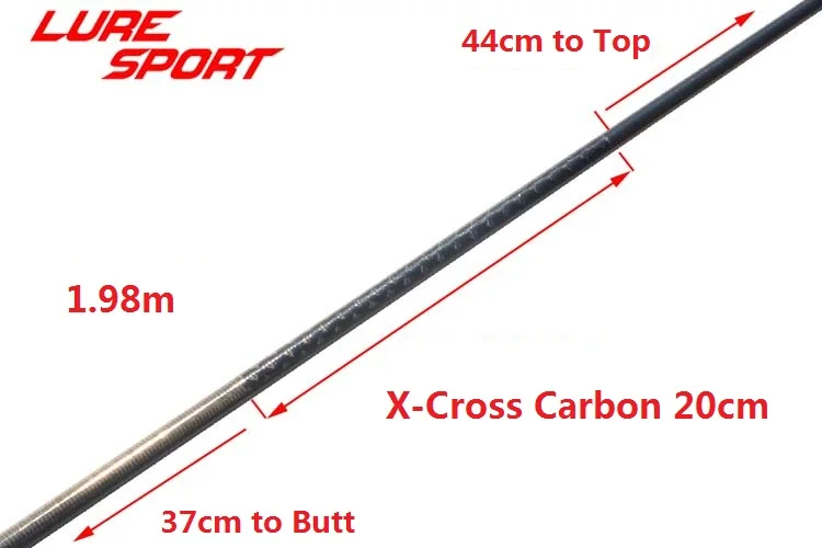 LureSport 2 комплекта 1,98 м 2,1 м карбоновый хлыст удилища с 20 см X Крест Карбон 2 секции м стержень строительный компонент ремонтный полюс DIY