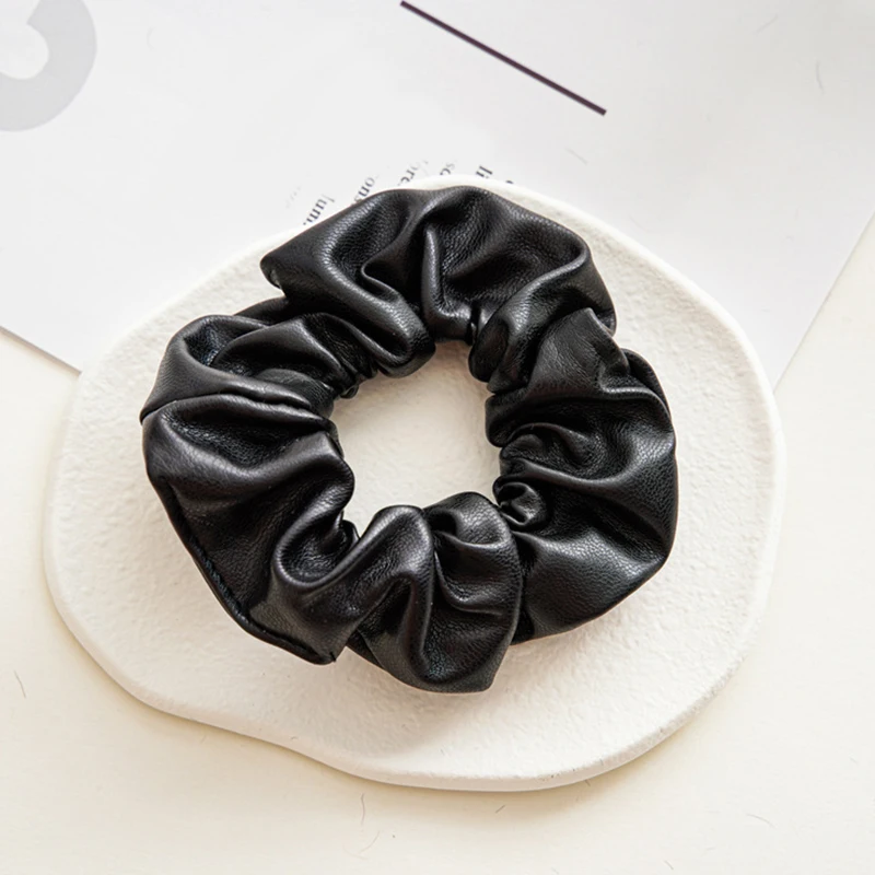 Polyurethane Leather Hair Rope Hair Ring Joker Hair Ring Fashion Headdress Leather Hair Ring Large Intestine Hair Ring Head Rope