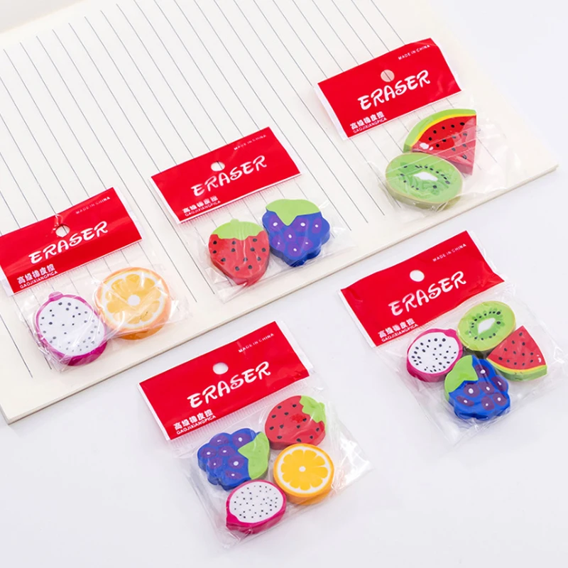 

40packs/lot Kawaii And Cute School Fruit Students Stationery Mini School Office Correction Supplies Erasers