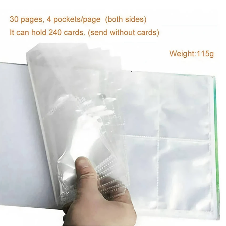 

240pcs Pokemon Cards Album Anime Card Vmax EX GX Collectors Playing Game Holder Loaded Capacity Binder Folder Map Kids Boys Toys