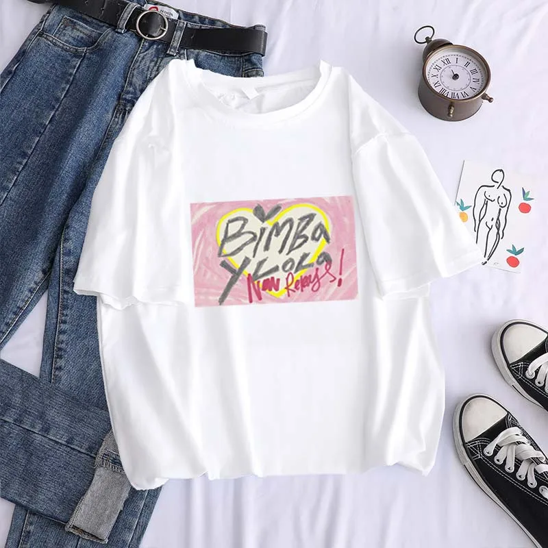 

2021 summer new ladies T-shirt fashion trend letter printing girl loose round neck T-shirt pure cotton large size ladies top ins