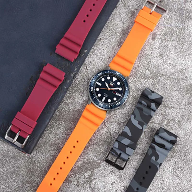

22mm Soft Silicone Strap Universal Watch Band Sport Braceletband Waterproof Camouflage Strap Smart Watch Accessories Band