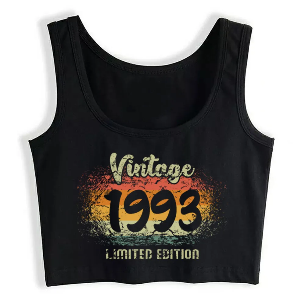 

Crop Top Women Vintage 1993 Limited Edition Birthday Gift Harajuku Tank Top Women Print Women Clothes