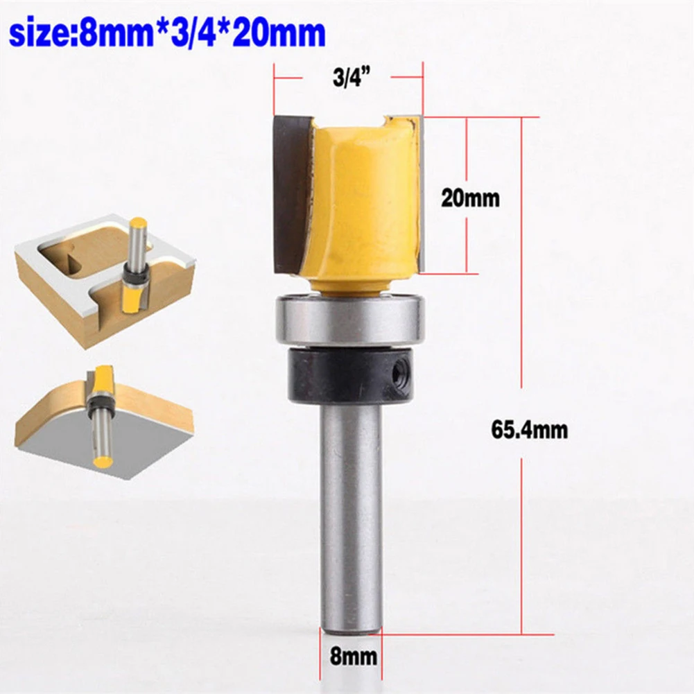 4 шт. 8 мм хвостовик флеш обрезки шаблон резак бит с нижней ручкой подшипника