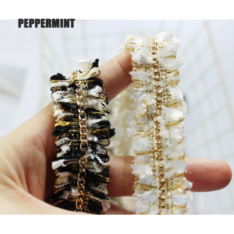 1 ярд 2 см отделка цепочки с кисточками золотистая черная кружевная мягкая лента