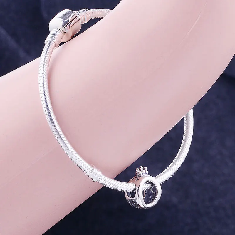 Ожерелье из серебра 925 пробы в форме кольца с короной принцессы подходящее для