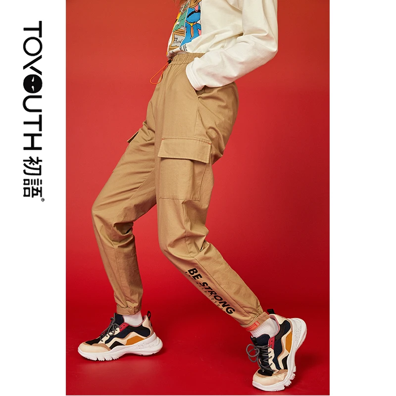 Женские шаровары с буквенным принтом на весну осень|Брюки| |